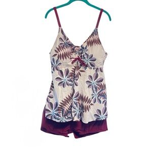 Tankini Brief Set Women XXL Flowy Triangle Style Top Bodycon Beach Summer Floral